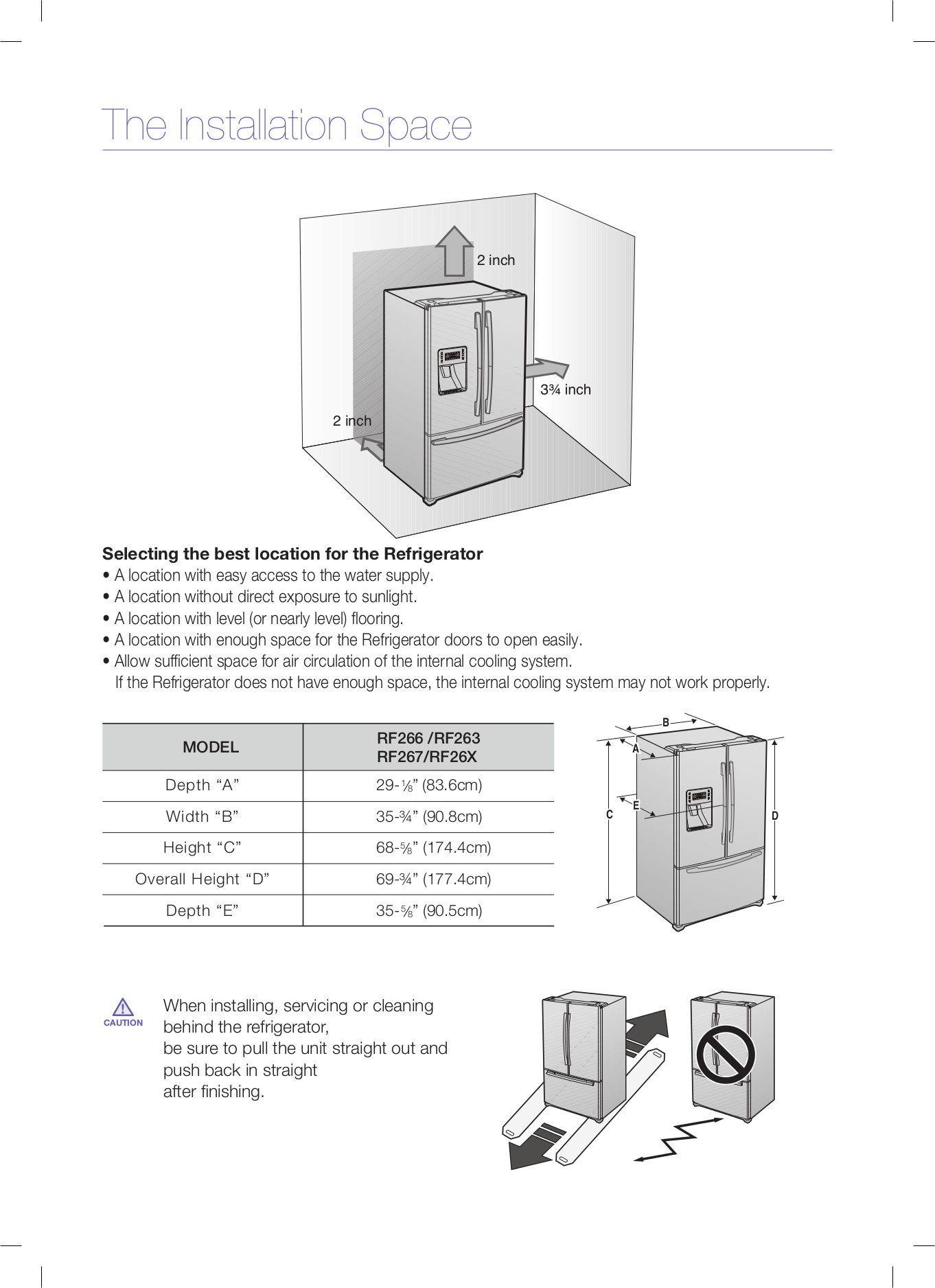 PDF manual for Samsung Refrigerator RF266AEPN