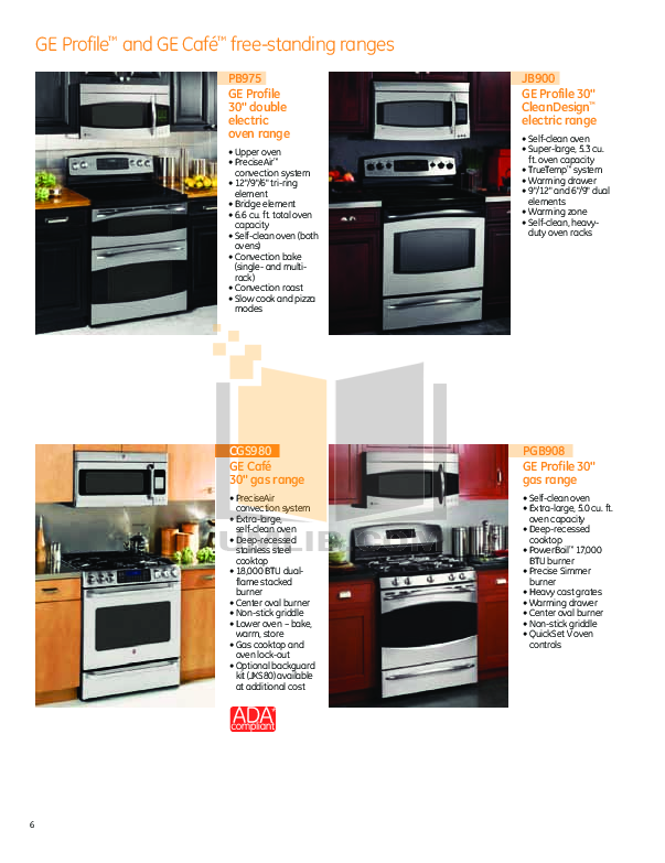 Ge Ranges Ap Stylebook PDF manual for GE Range Profile JGP970