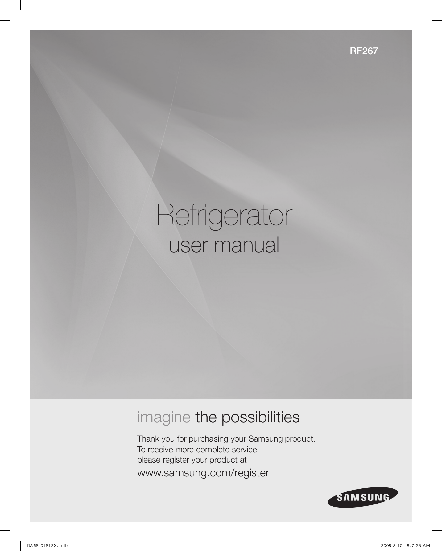 Download free pdf for Samsung RF267AERS Refrigerator manual