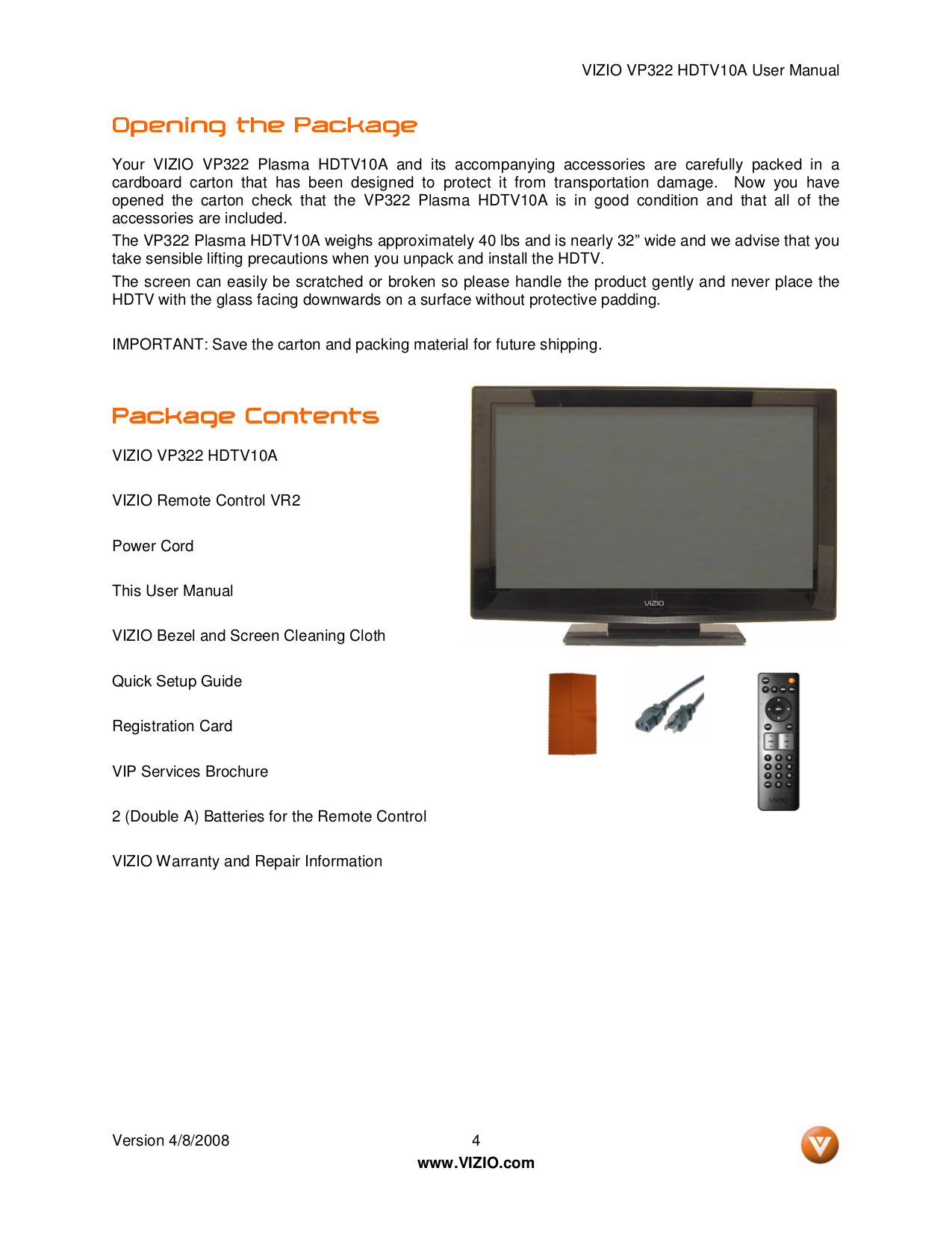 Vizio 32 Inch Smart Tv Owners Manual