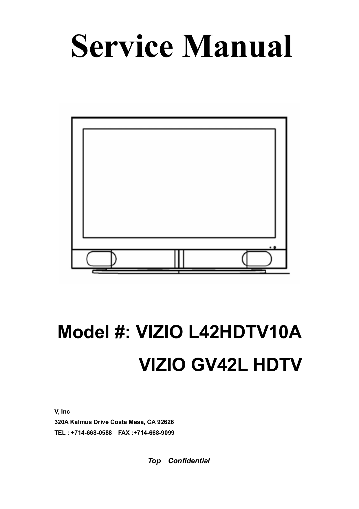 Download free pdf for Vizio VP322 TV manual