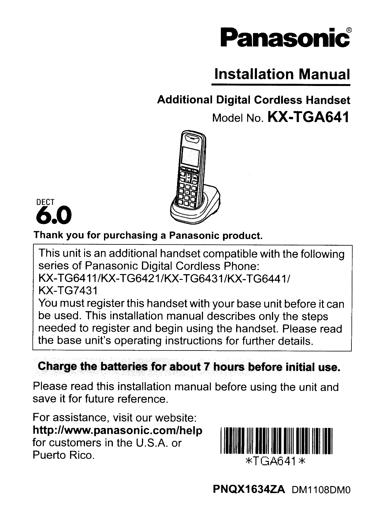 Download free pdf for Panasonic KXTG7431 Telephone manual