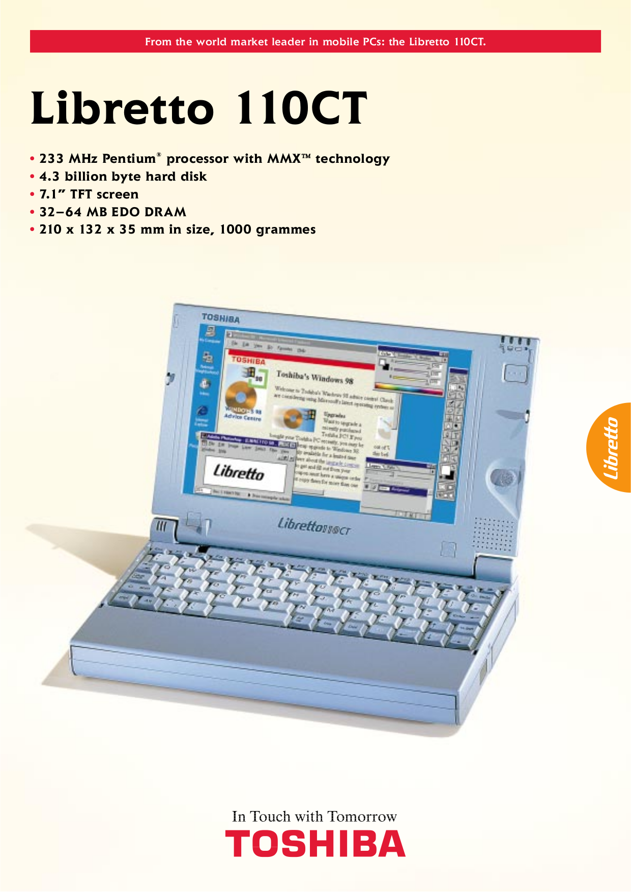 Download free pdf for Toshiba libretto 110CT Laptop manual