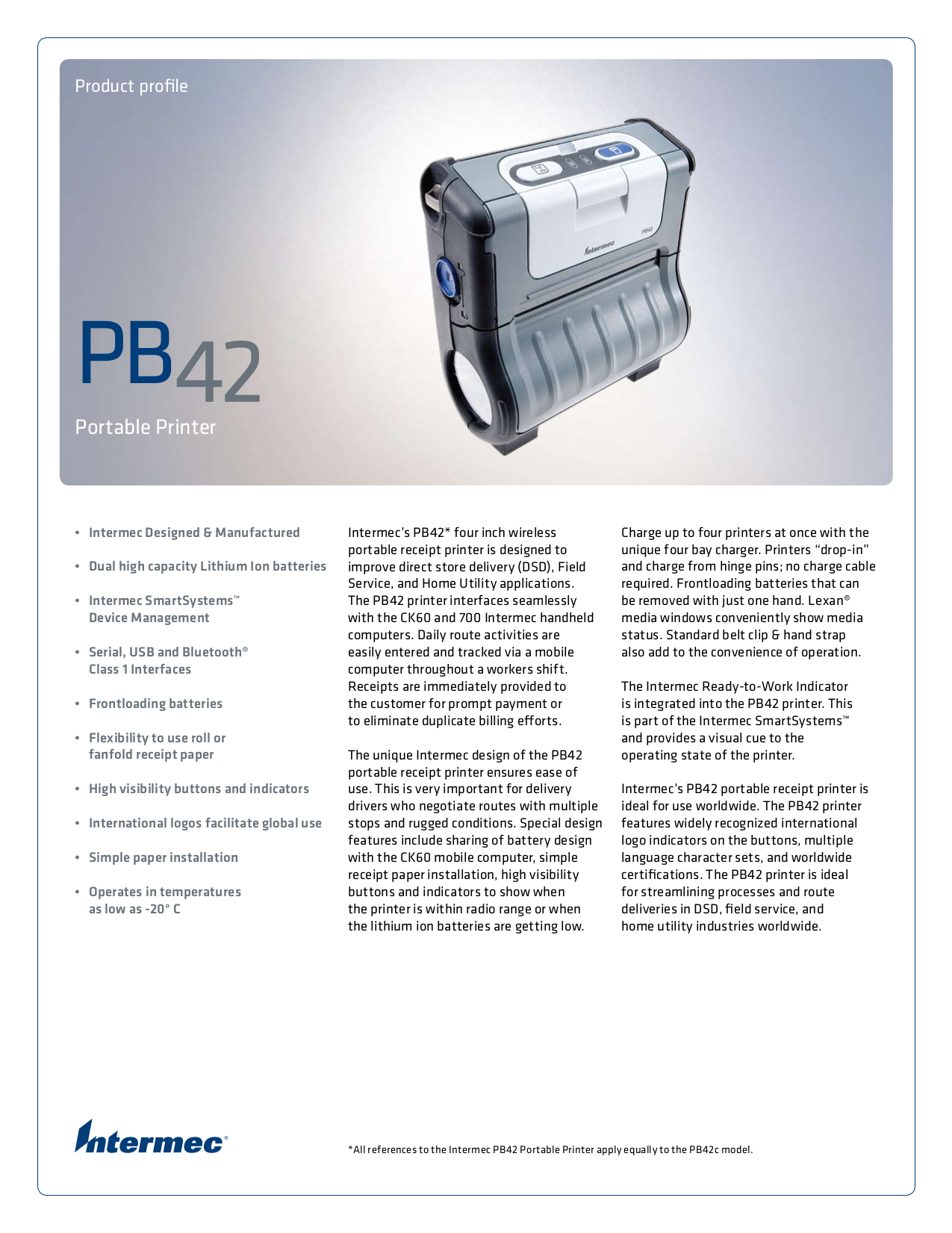 Download free pdf for Intermec PB42 Printer manual