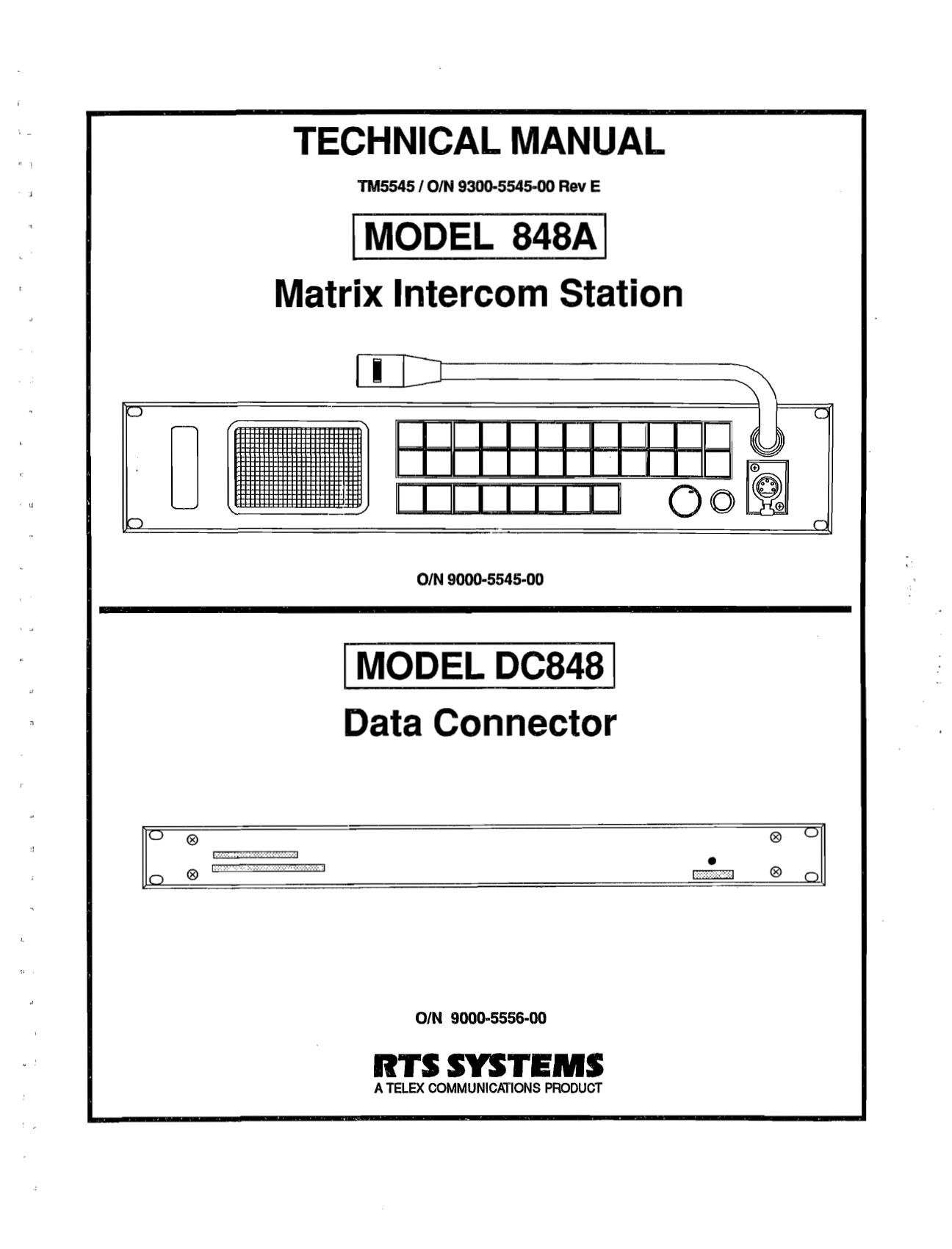pdf for Telex Other 848A IntercomSystem manual