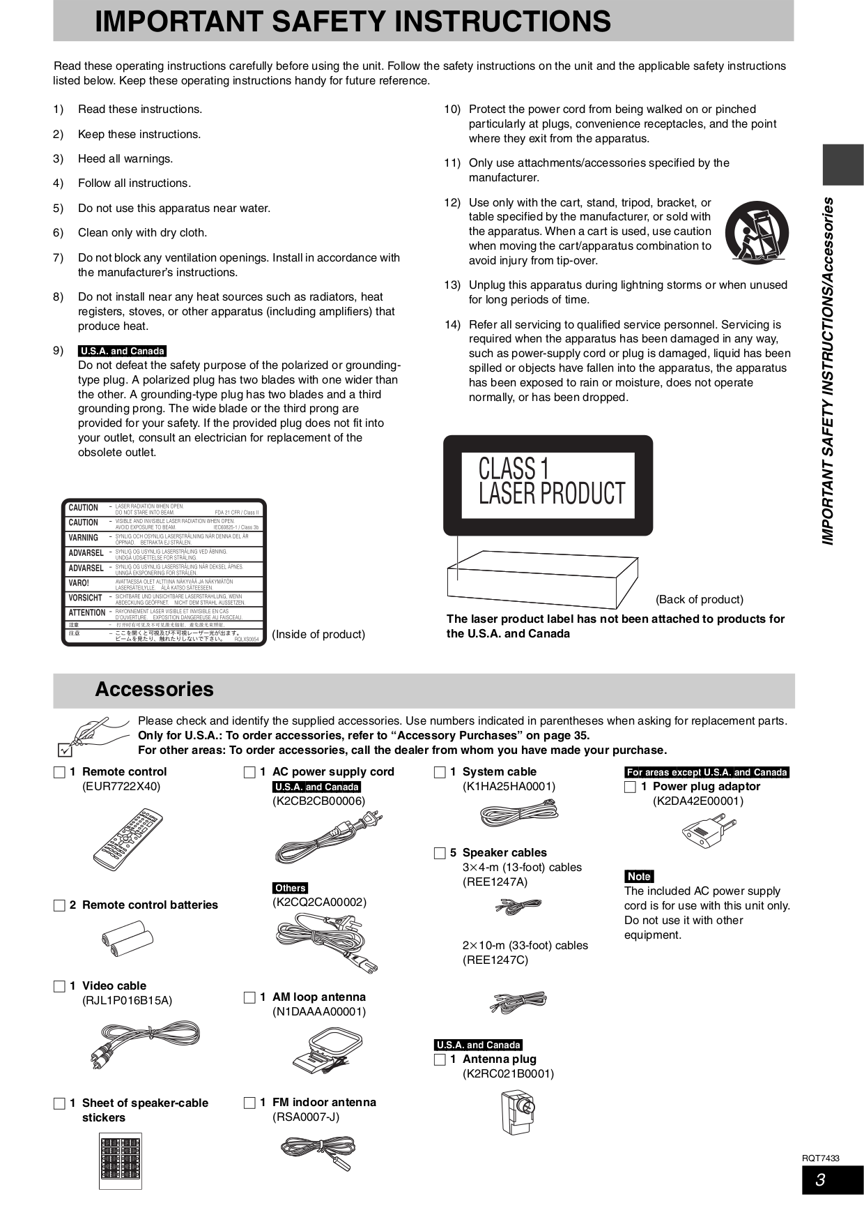 PDF manual for Panasonic Home Theater SCHT720