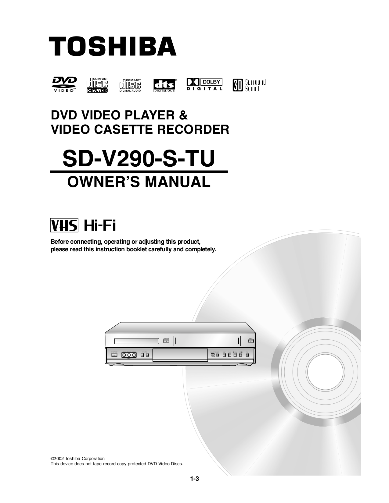 Download free pdf for Toshiba SDV290 DVD Players manual