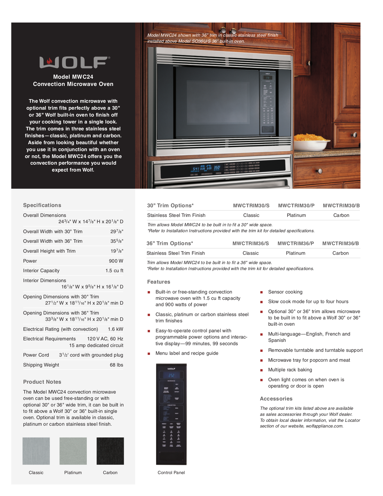 Download free pdf for Wolf MWC24 Oven manual