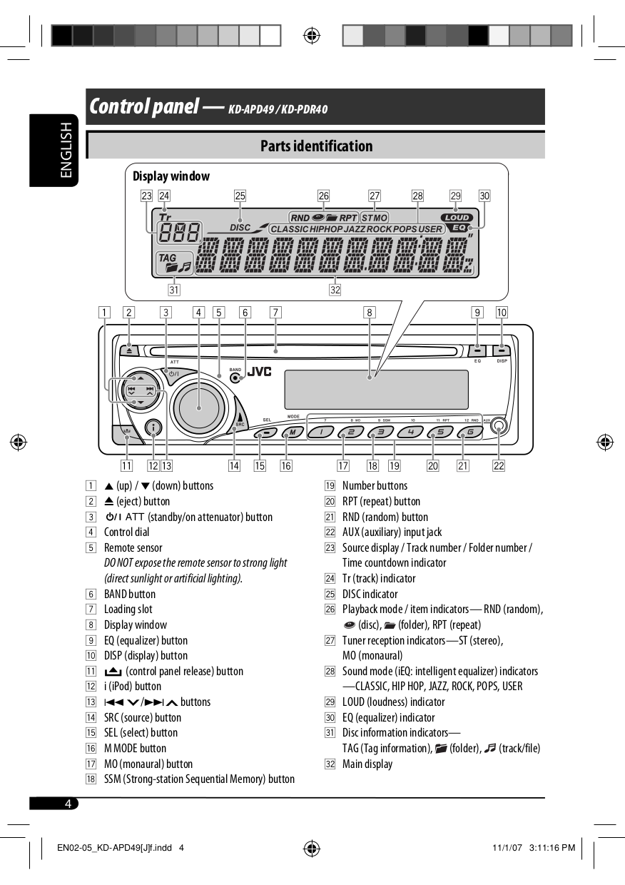 Автомагнитола jvc kd g647 инструкция