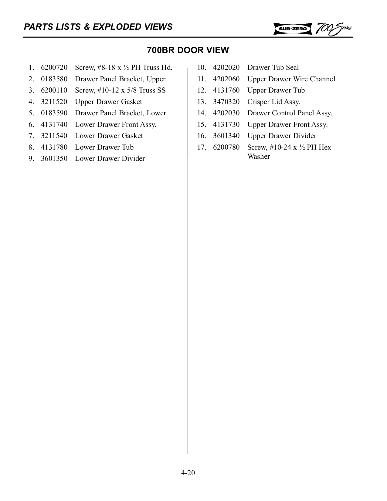 Download free pdf for Wolf Sub-Zero 700BR Refrigerator manual