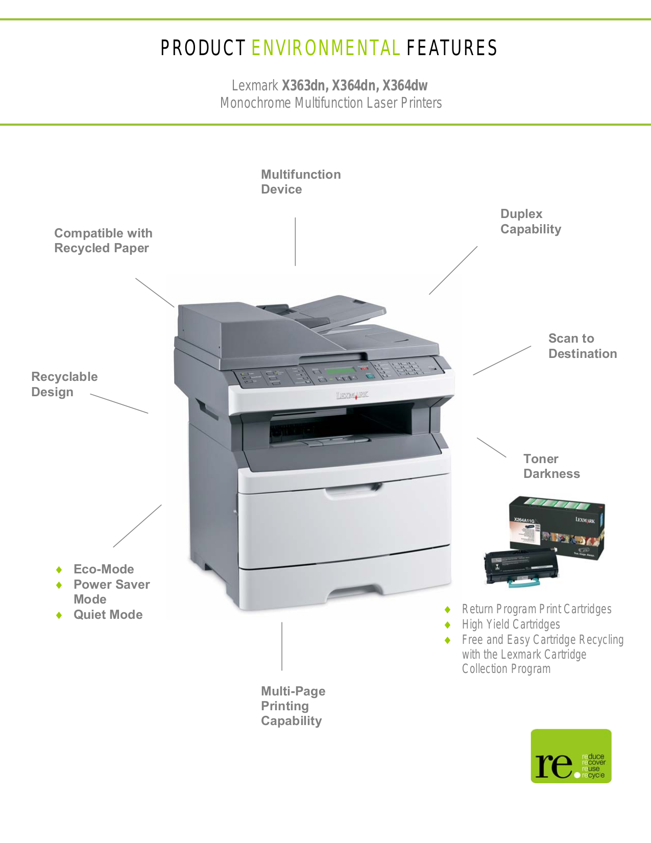 PDF manual for Lexmark Multifunction Printer X363DN
