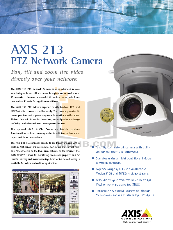 Download free pdf for Axis 213 PTZ Security Camera manual