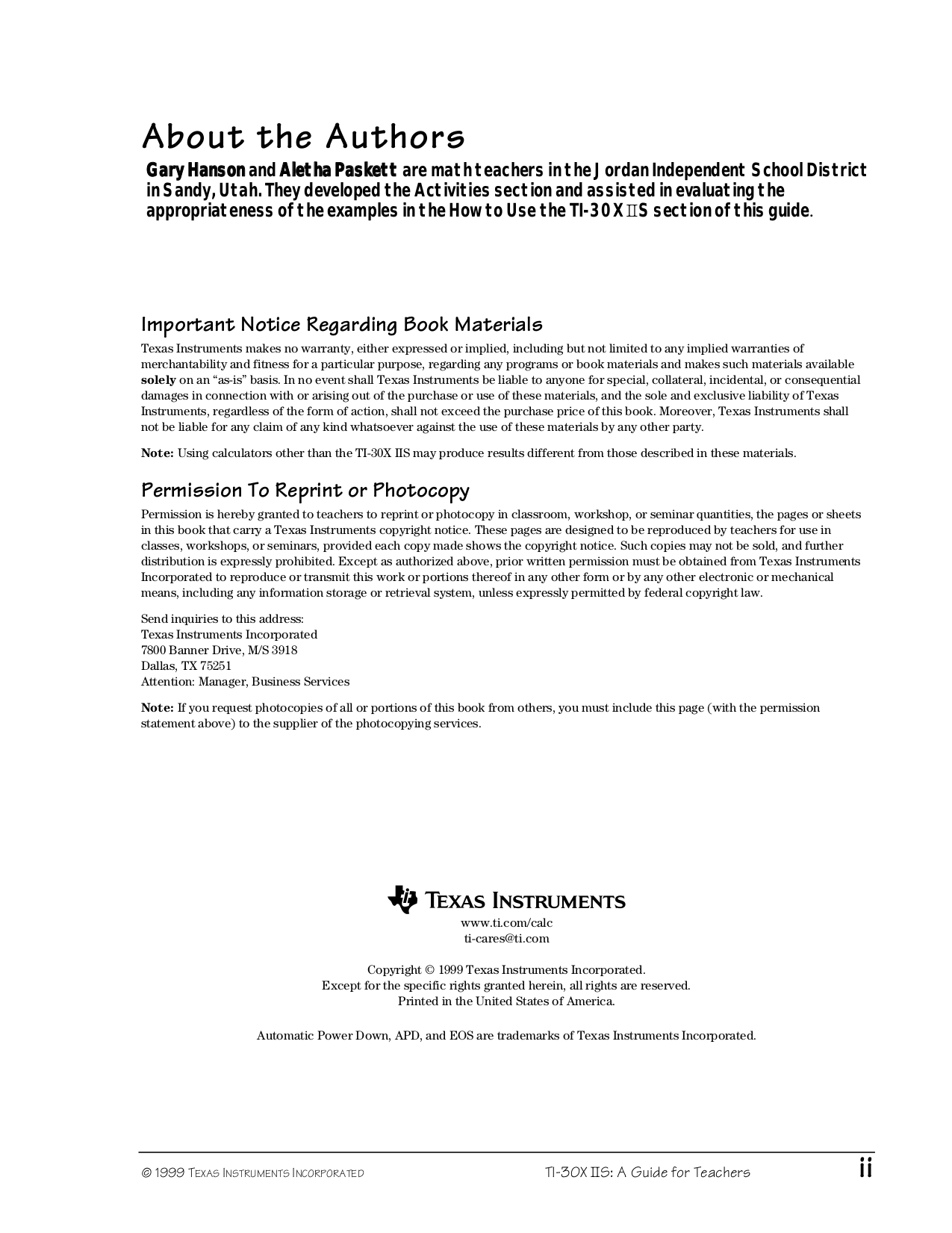 PDF manual for TI Calculator TI-30X IIS