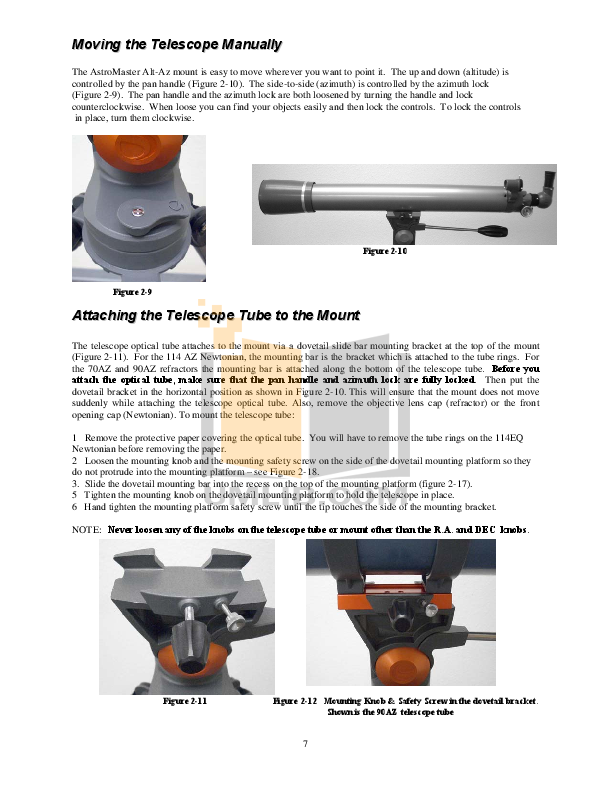 PDF manual for Celestron Telescope AstroMaster 114AZ