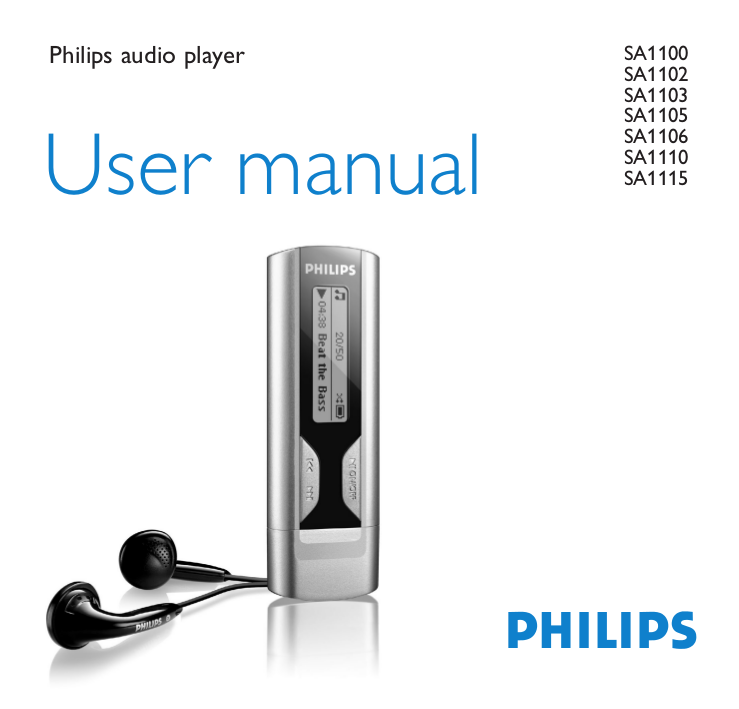 Download free pdf for Philips SA1100 MP3 Player manual