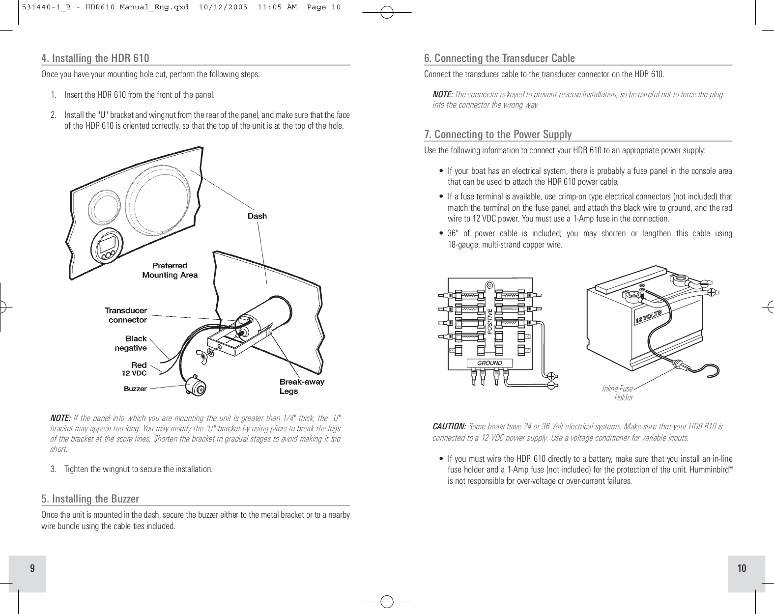 Hummingbird Depth Finder Manual