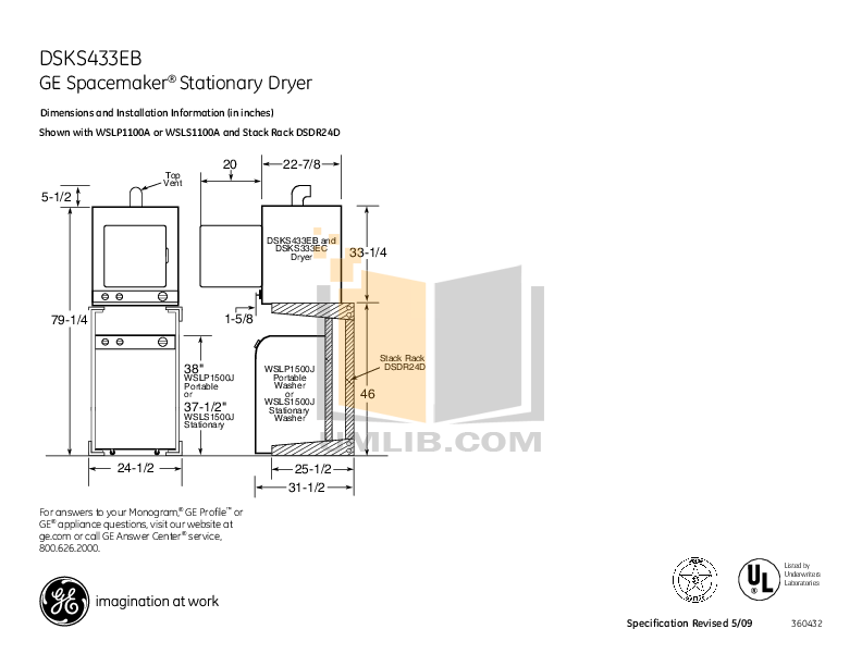 Download free pdf for GE Spacemaker WSLS1100A Washer manual