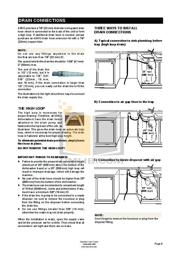 PDF manual for Asko Dishwasher 1805