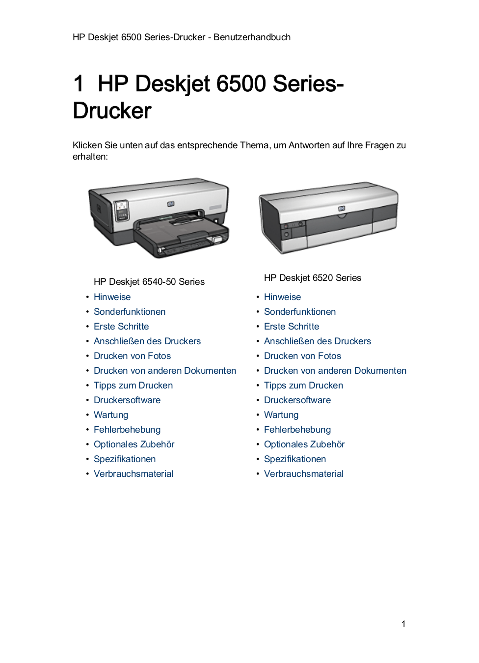 PDF manual for HP Printer Deskjet 6540