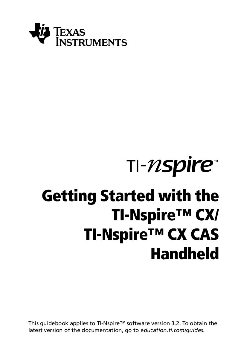 pdf for TI Calculator TI-NSPIRE manual