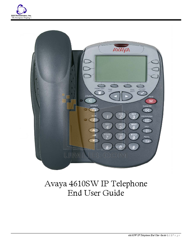 Download free pdf for Avaya 4621 Telephone manual