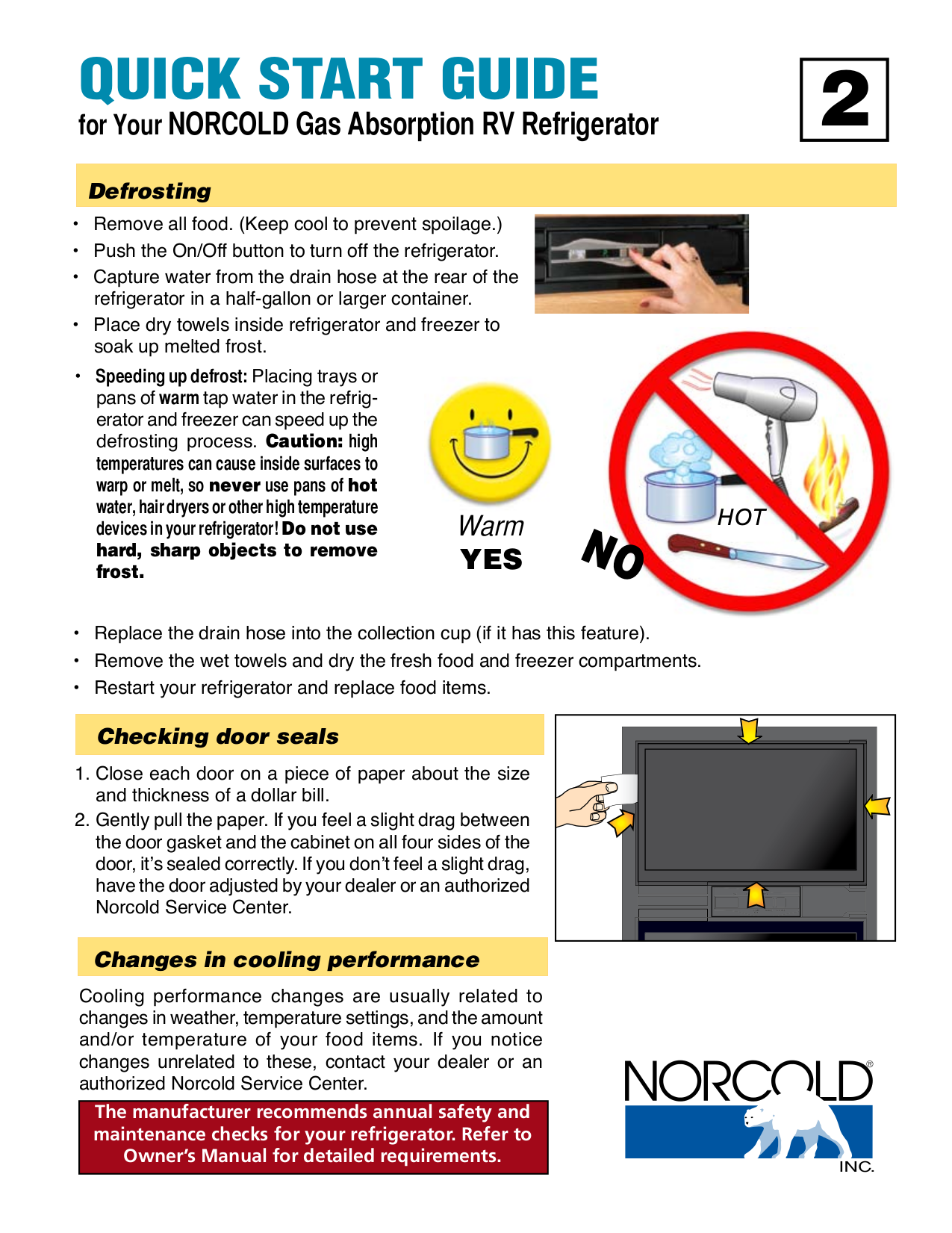 PDF manual for Thetford Refrigerator 1200LR
