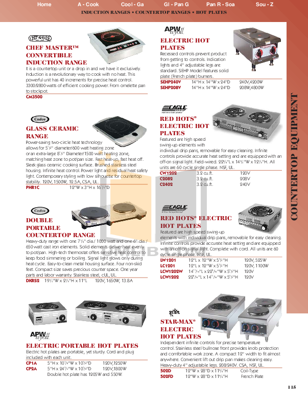 Cecilware Range IC-22A pdf page preview