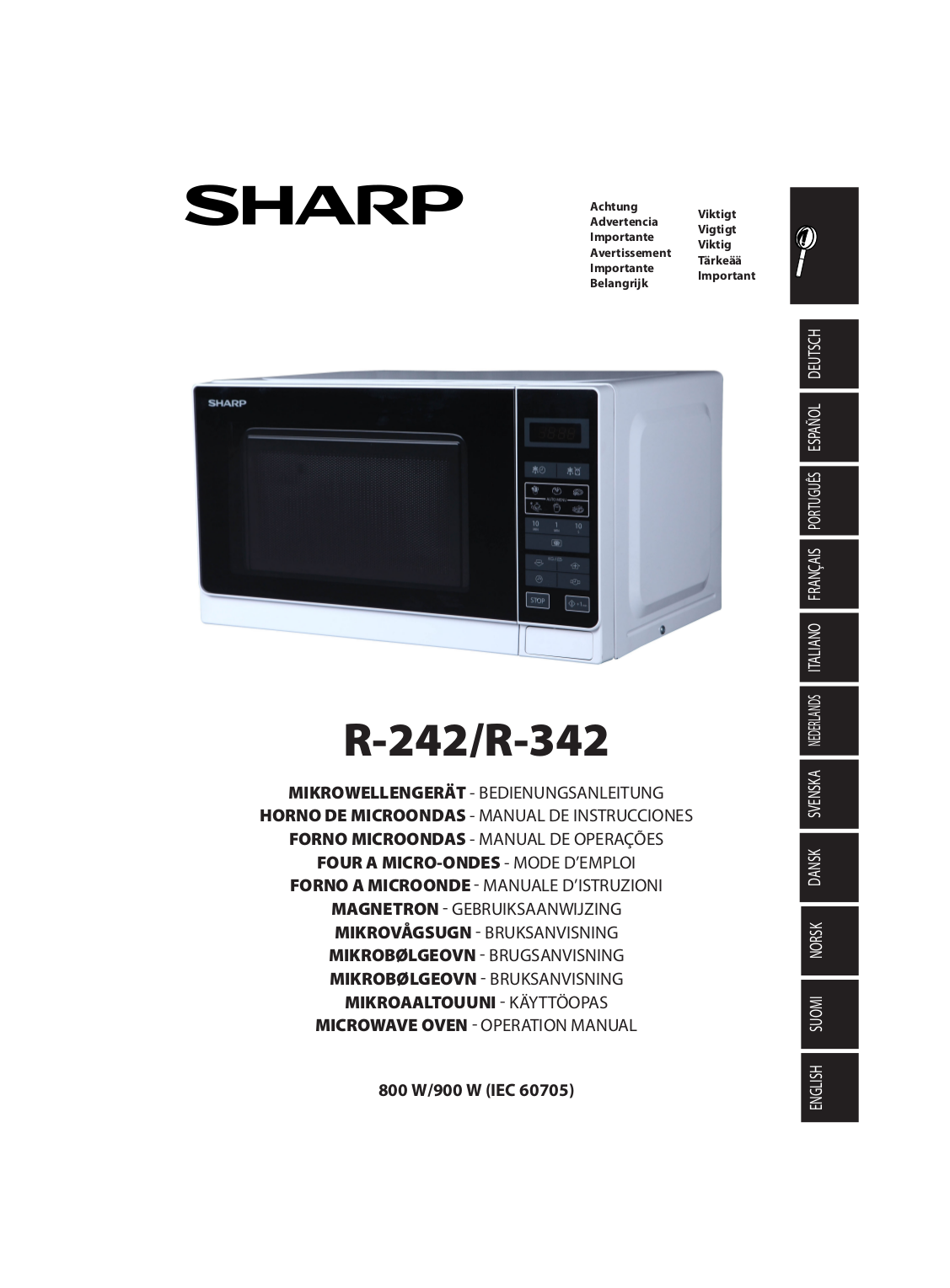 Download free pdf for Sharp R1500 Microwave manual