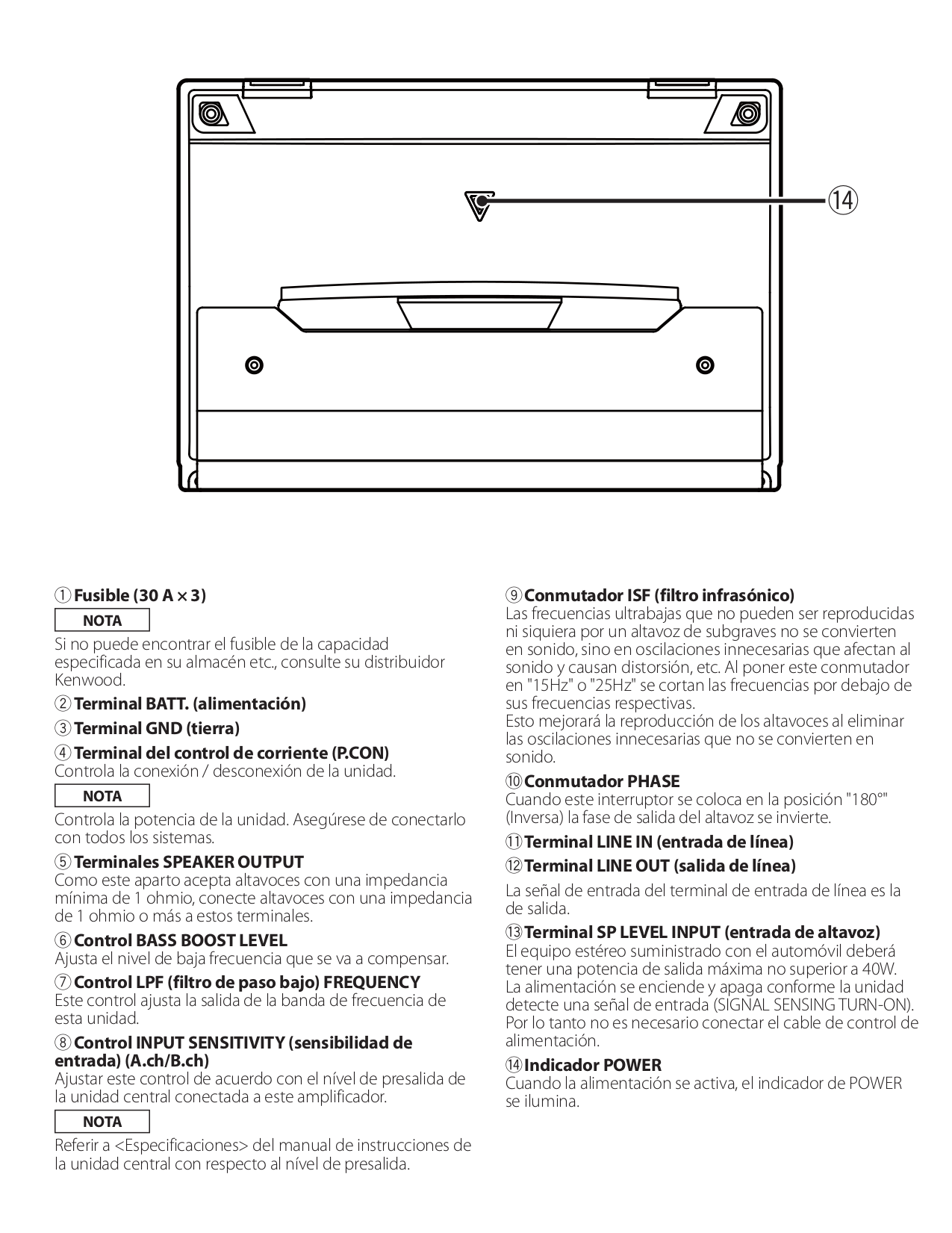 PDF manual for Kenwood Car Amplifier KAC-9105D