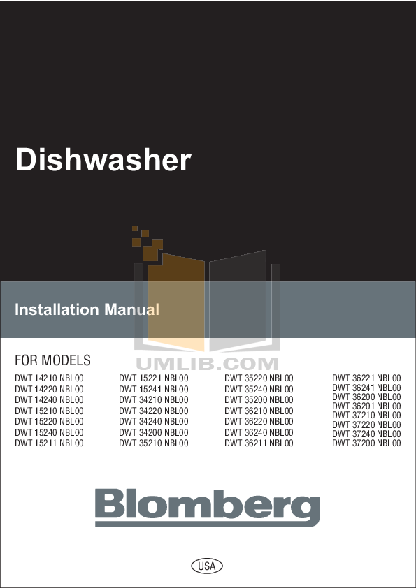 Download Free Pdf For Blomberg DWT36221 Dishwasher Manual