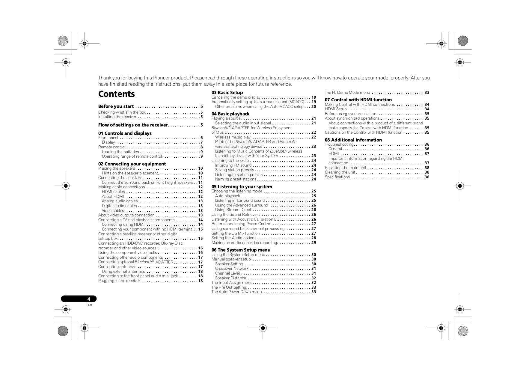 PDF manual for Pioneer Receiver VSX521K