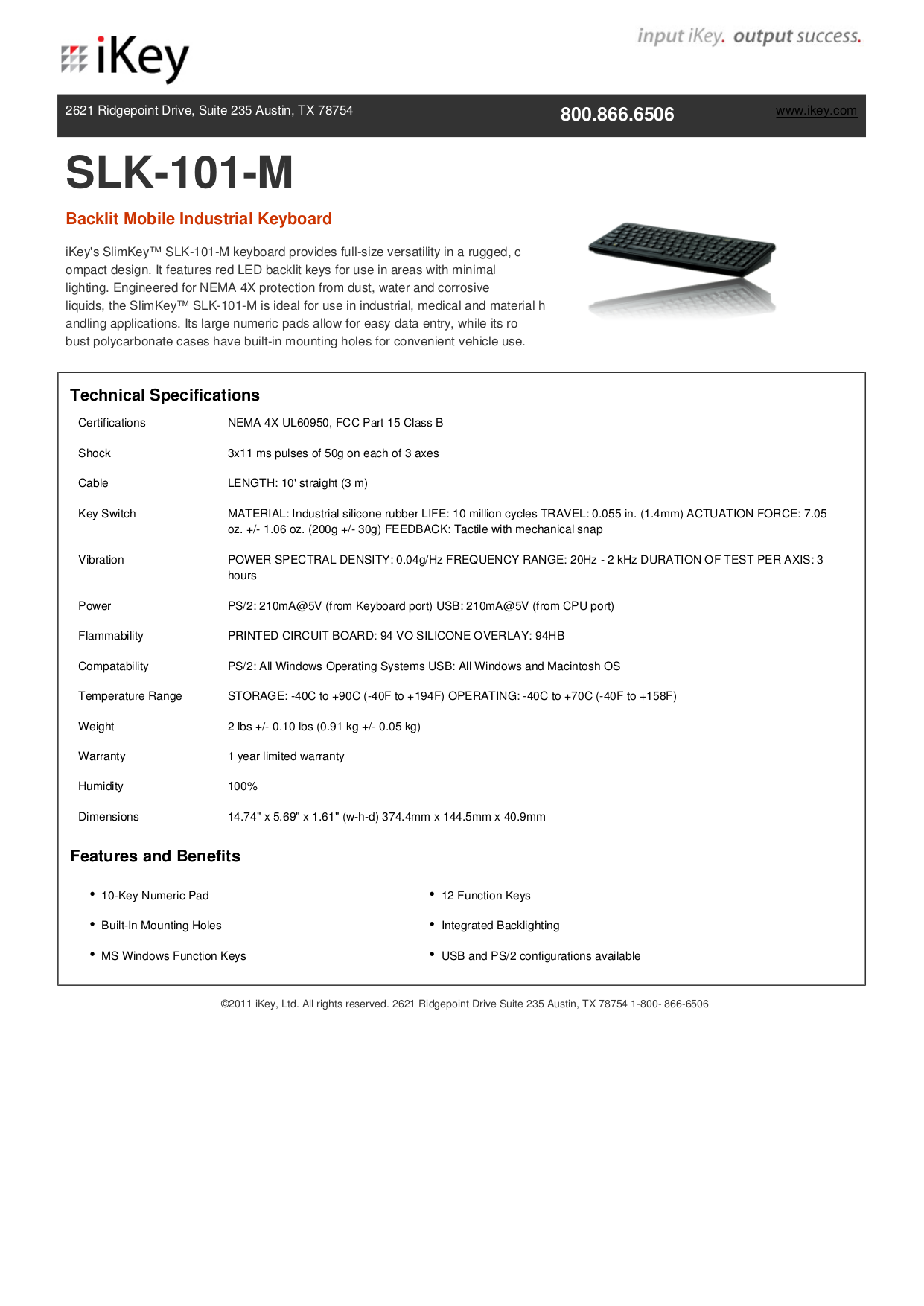 Download free pdf for iKey SLK-101 Keyboard manual