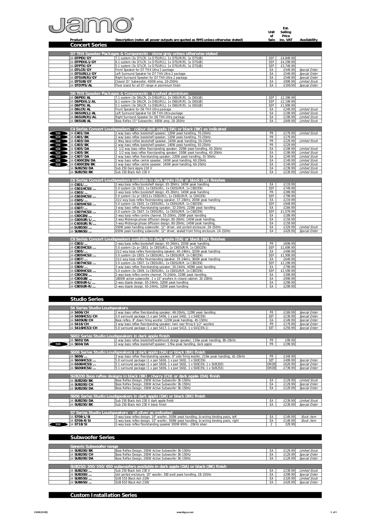 PDF manual for Jamo Speaker A 407