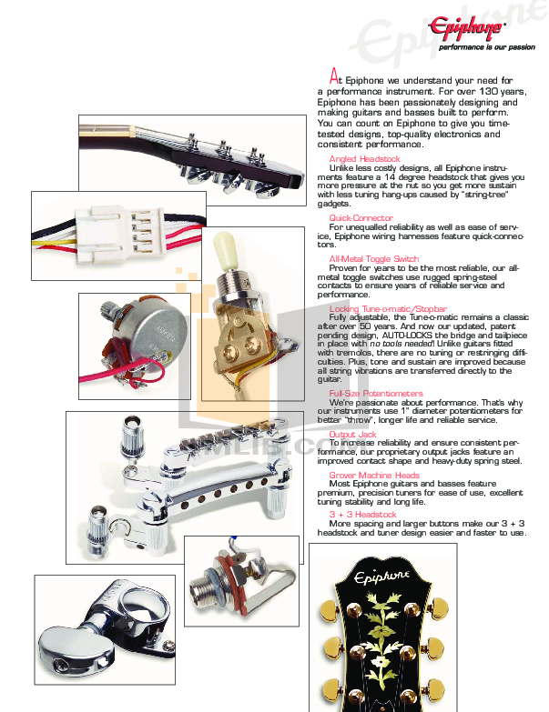 PDF manual for Epiphone Guitar Les Paul 100