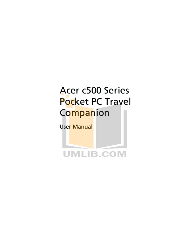 pdf for Acer PDA c500 manual