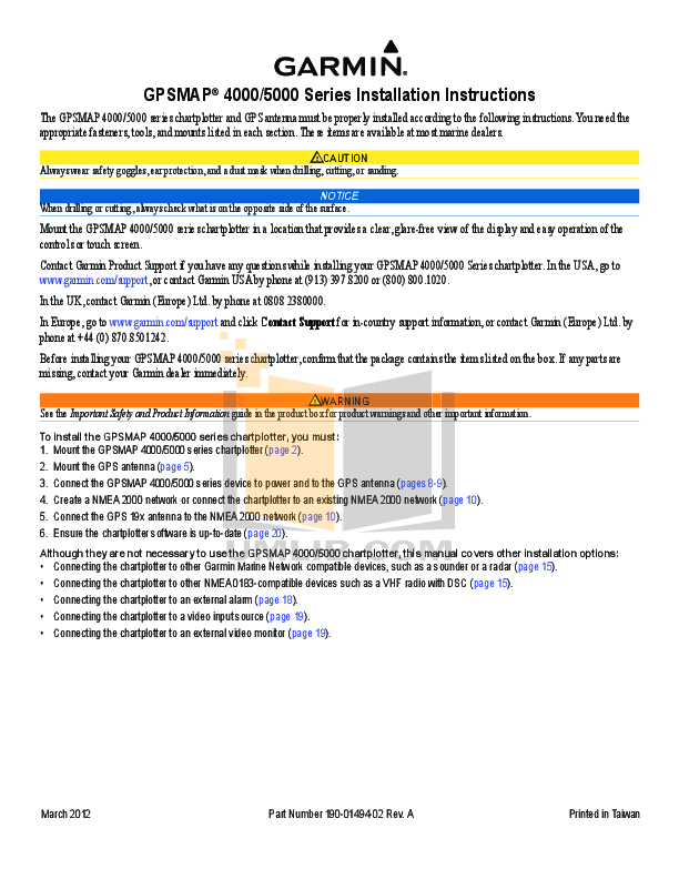 Download free pdf for Garmin GPSMAP 5215 GPS manual