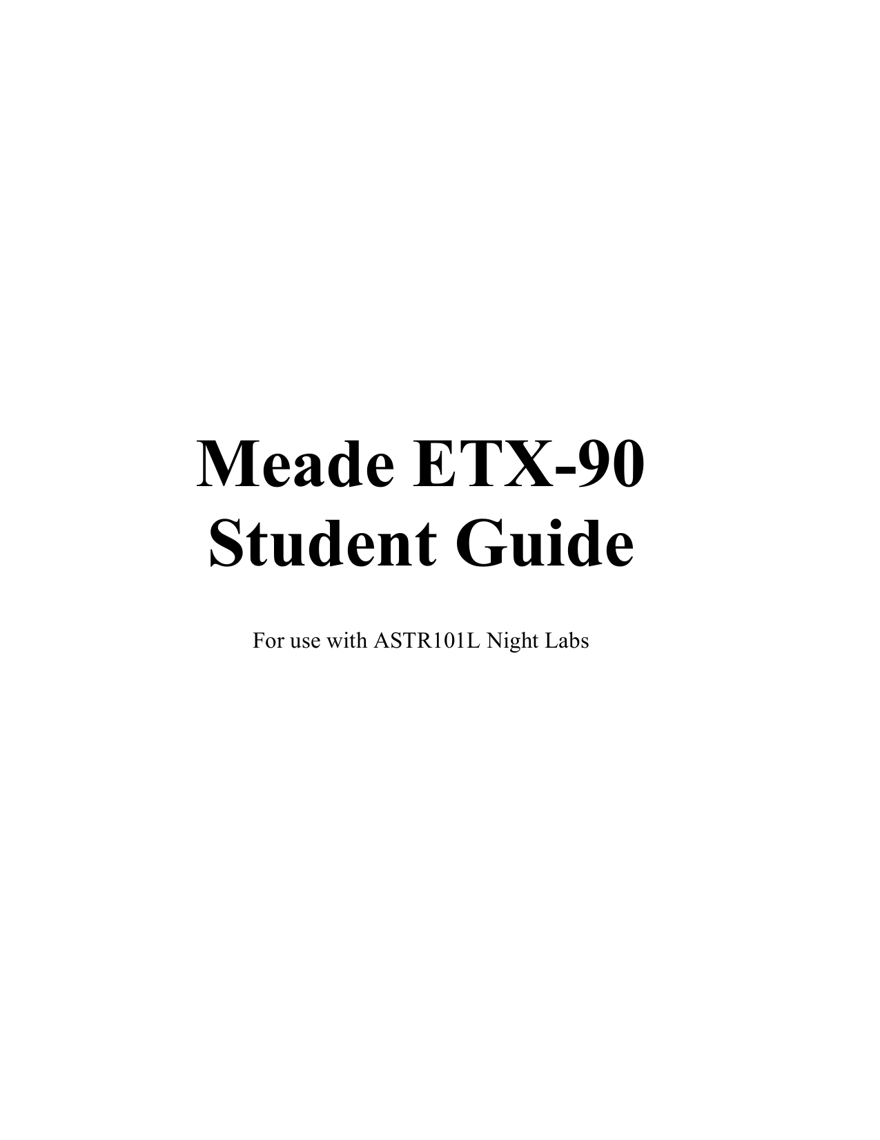 Download free pdf for Meade ETX90EC Telescope manual