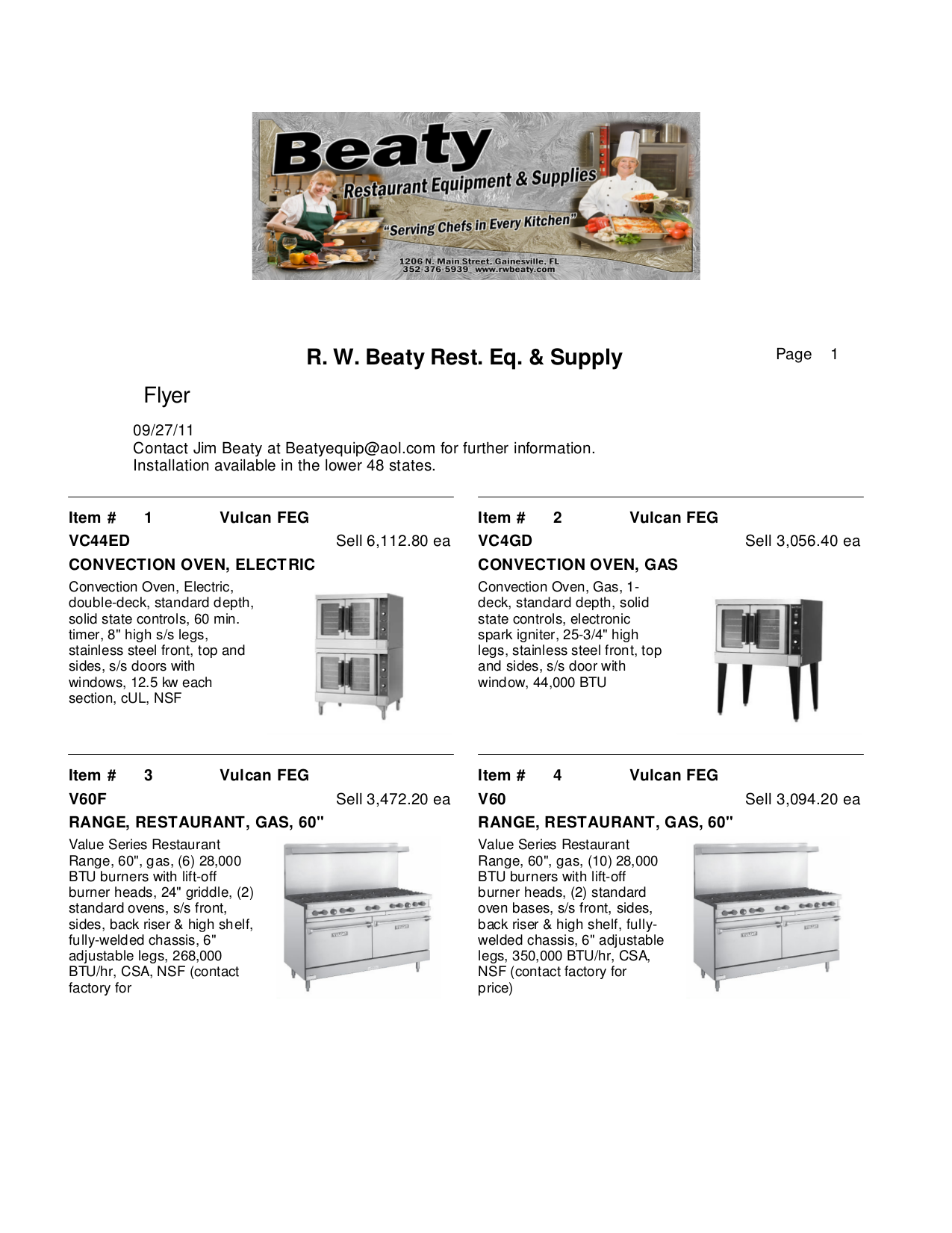 Download free pdf for Vulcan VC4GD Oven manual