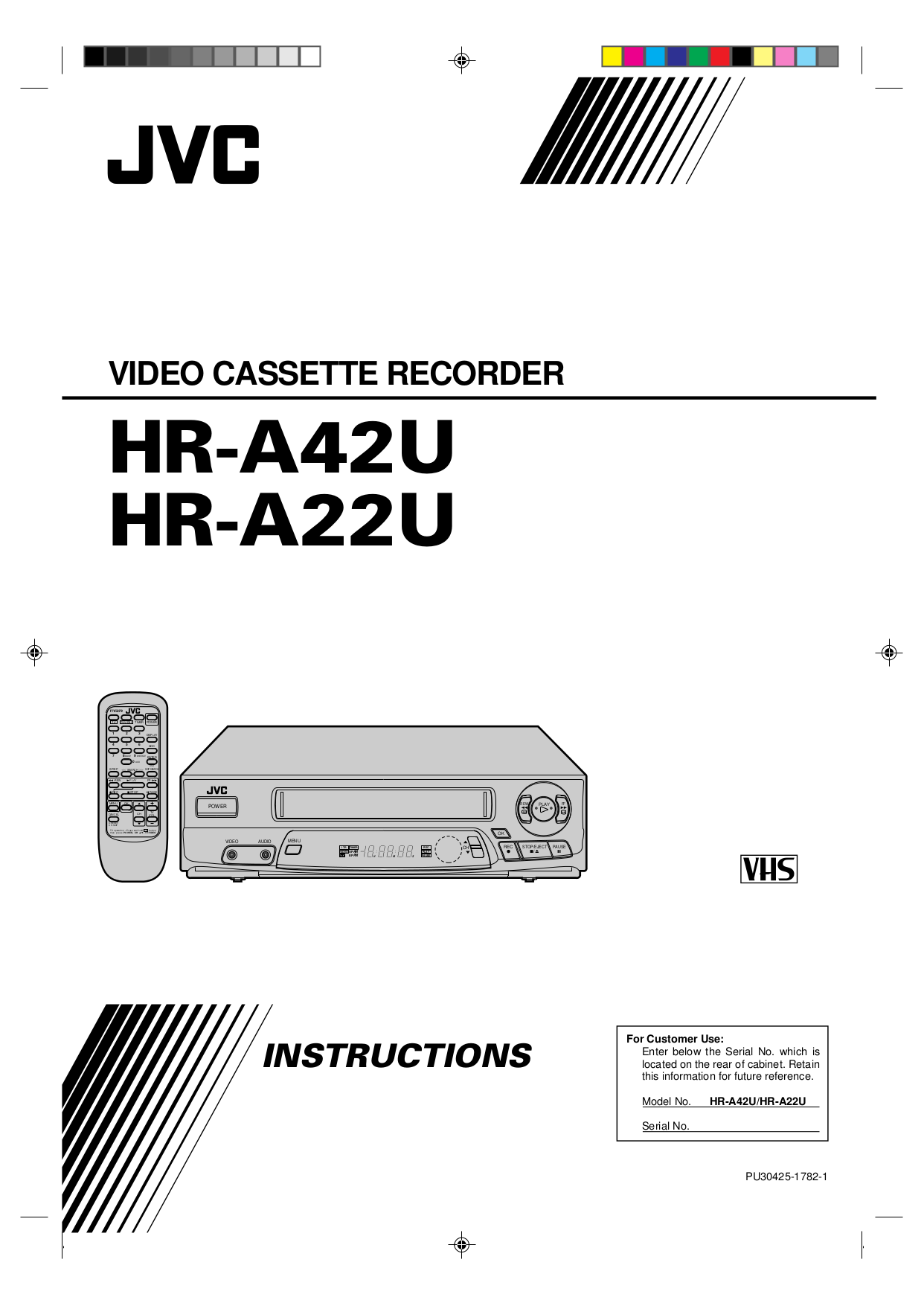 Download free pdf for JVC HRA22U(C) VCR manual