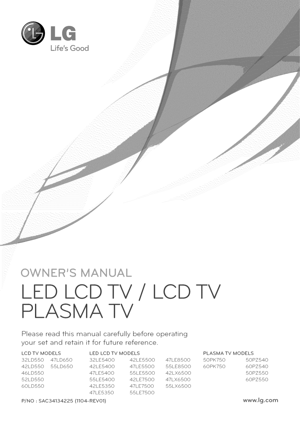 Download free pdf for LG 55LD650 TV manual