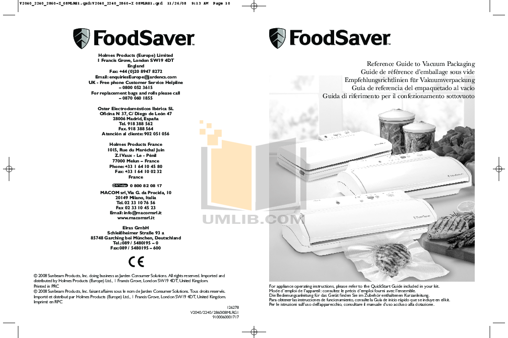 Download free pdf for Foodsaver V2860 Vacuum Sealers Other manual