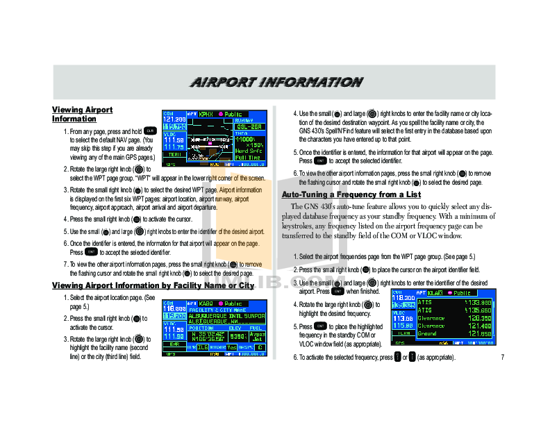 PDF manual for Garmin GPS GNS 430
