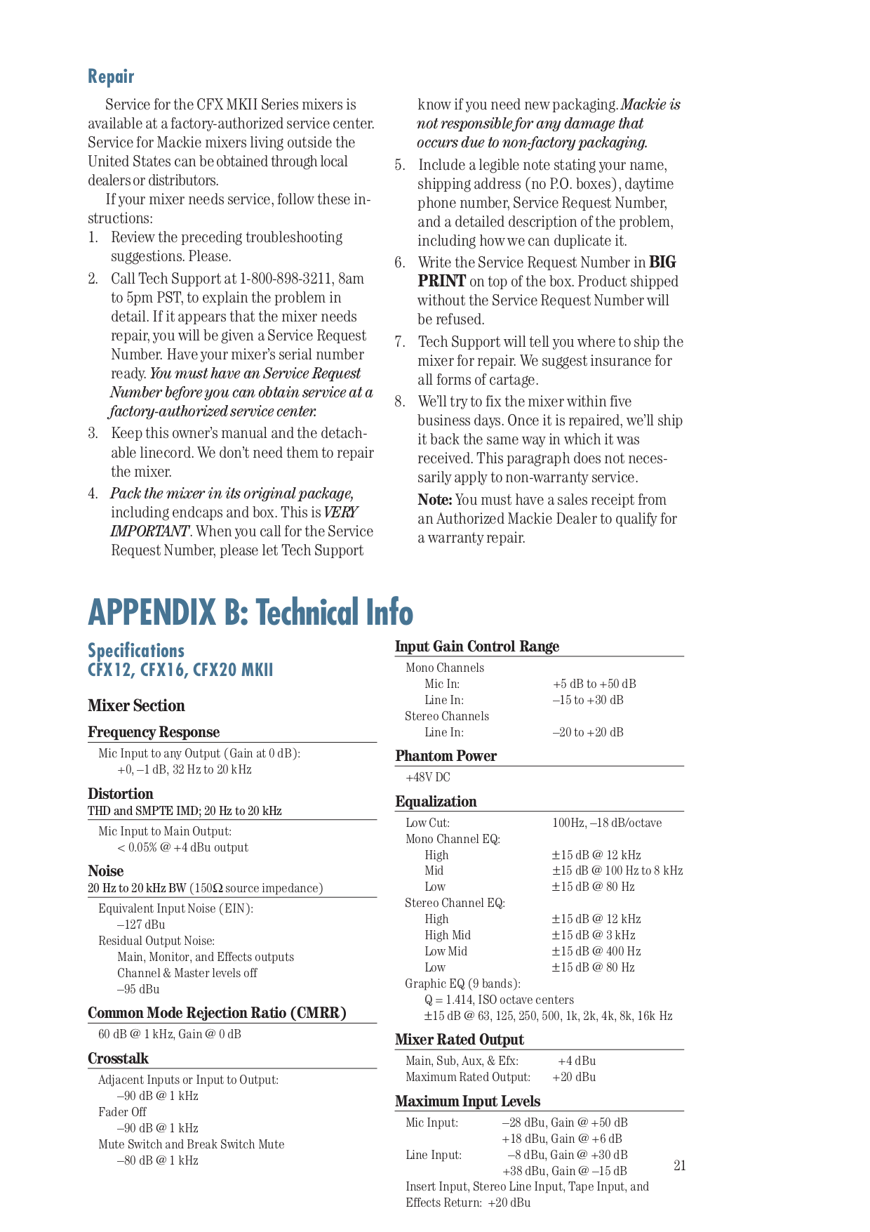 Download free pdf for Mackie CFX mkII Series CFX 12 Line Mixer Other manual