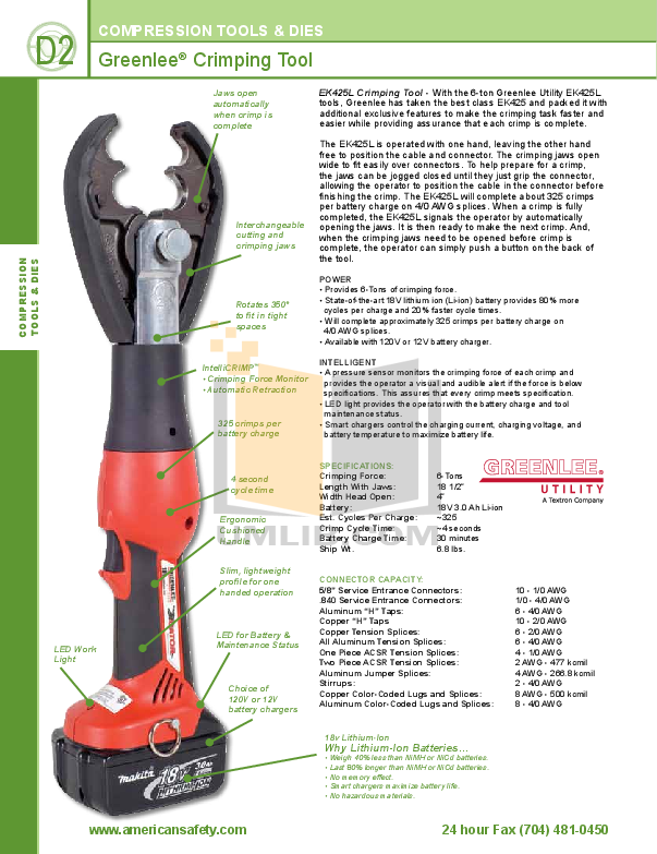 PDF manual for Greenlee Other 980 Power Pumps