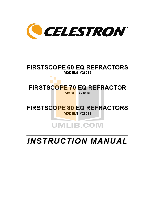 Download free pdf for Celestron FirstScope 60AZ Telescope manual