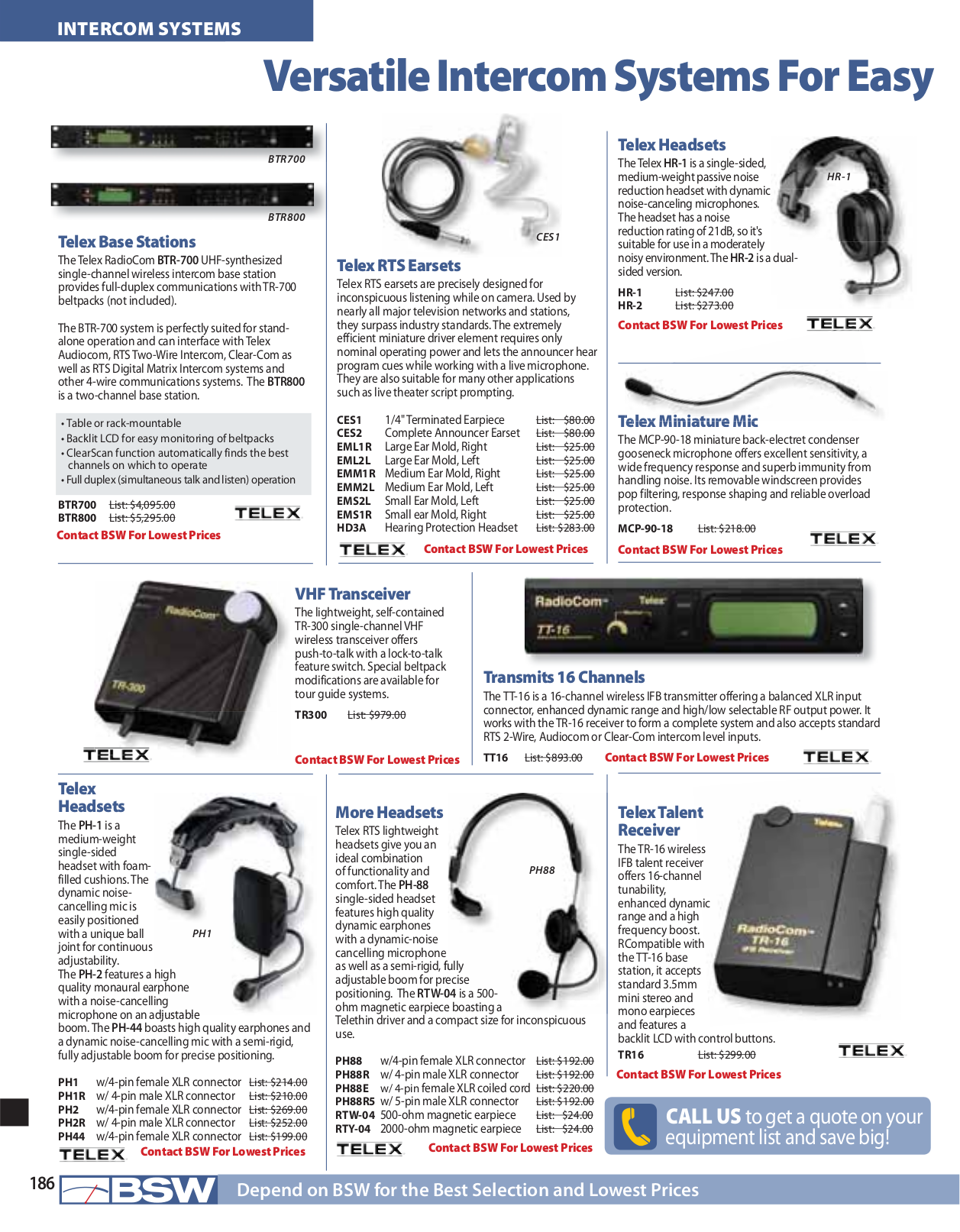 pdf for Telex Other BTR-300 Intercom System manual