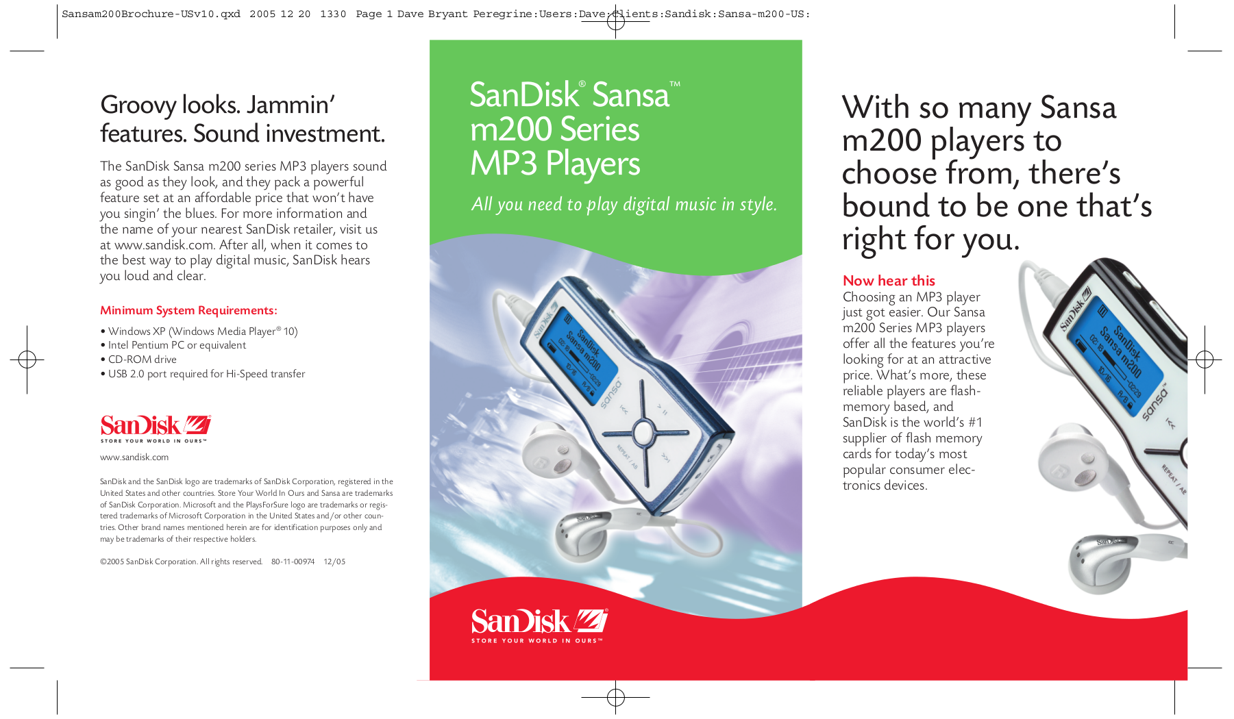 Download free pdf for Sandisk Sansa m230 MP3 Player manual