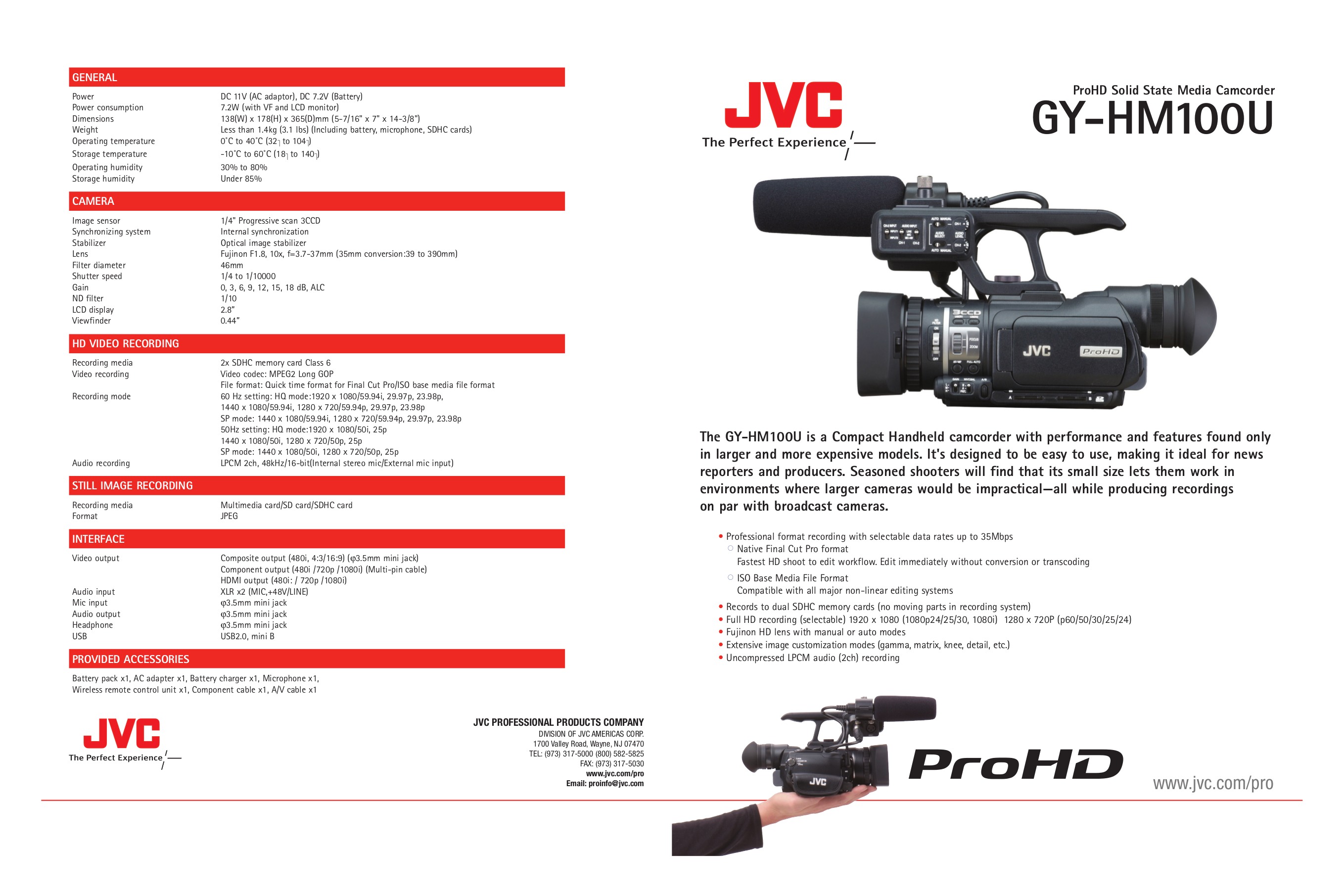 PDF manual for JVC Camcorders GYHM100U