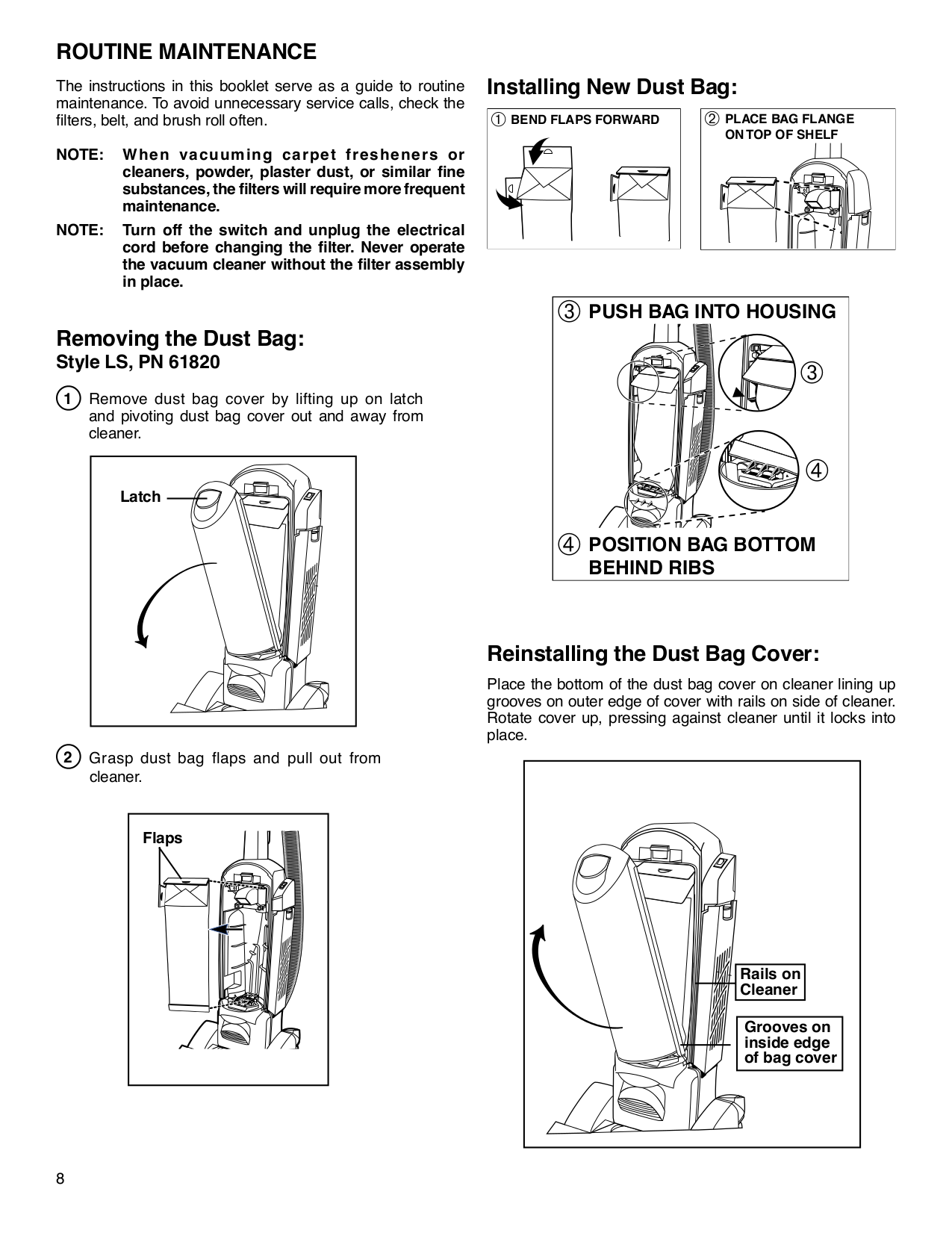 PDF manual for Sanitaire Vacuum SC5815