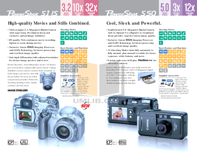 PDF manual for Canon Digital Camera Powershot A80